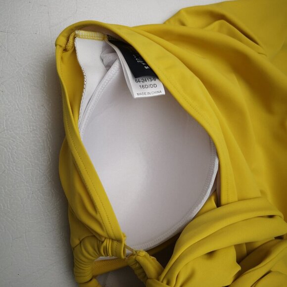 Swimsuits for All Ladies Size 16D/DD Lightly Padded Yellow Swim Top Only - Picture 8 of 10
